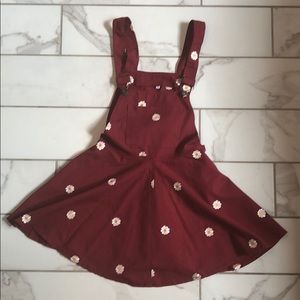 DOLLS KILL TRUE BLOOM OVERALL DRESS-S